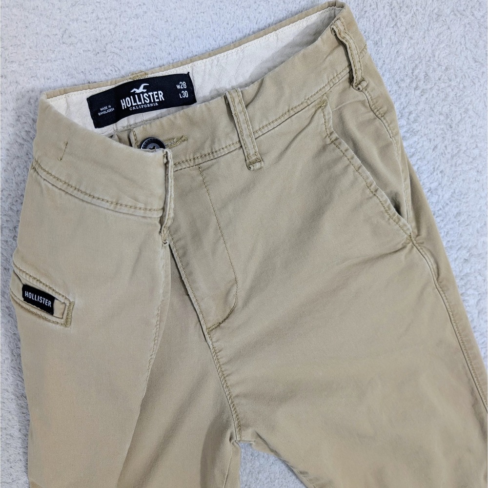 Hollister Skinny Chino Mens Beige Pants Epic Flex Mens Size 28‎ x 30